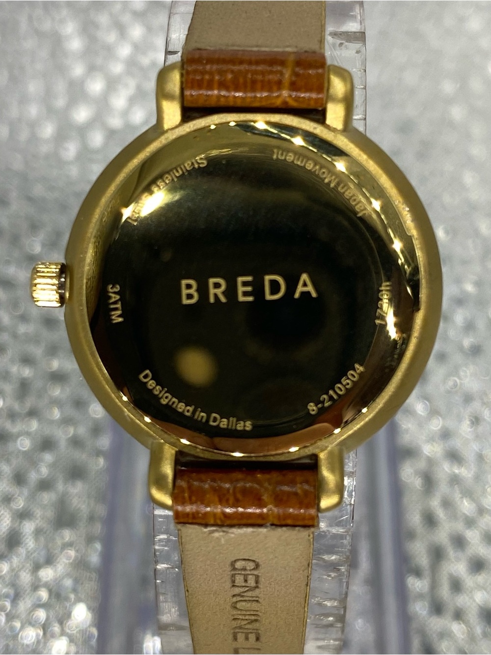 *** Breda  ^^^  👀 Pics ^^^ Goldtone  Case **Tan Leather Strap Watch *** LuX ***